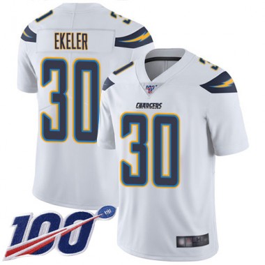 Los Angeles Chargers NFL Football Austin Ekeler White Jersey Youth Limited #30 Road 100th Season Vapor Untouchable